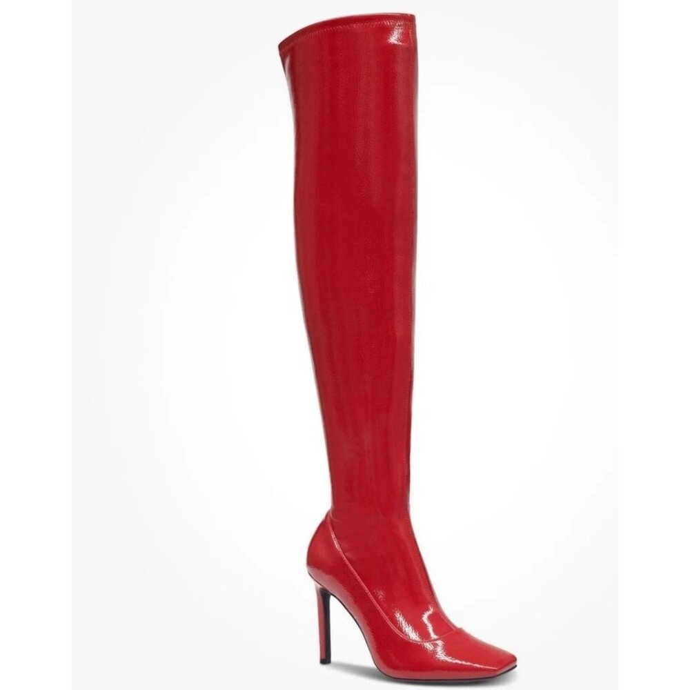 INC International Concepts Womens Keenah Over The Knee Boots Red Size 8M NIB